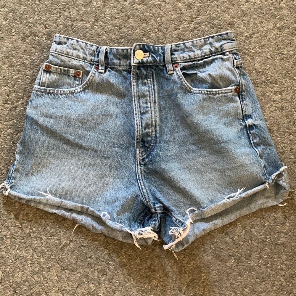 Zara High Rise Denim Cutoff Shorts